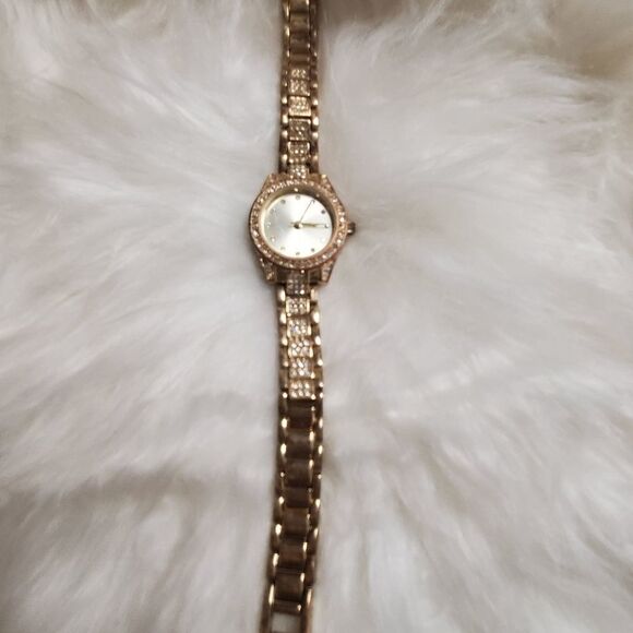 Charter Club gold & rhinestone watch - Picture 1 of 4